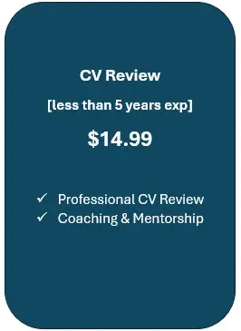 Professional CV review (less than 5 yrs exp)