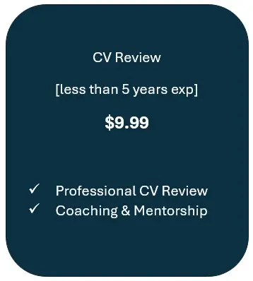 Professional CV review (less than 5 yrs exp)