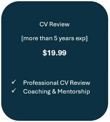 Professional CV review (more than 5 yrs exp)